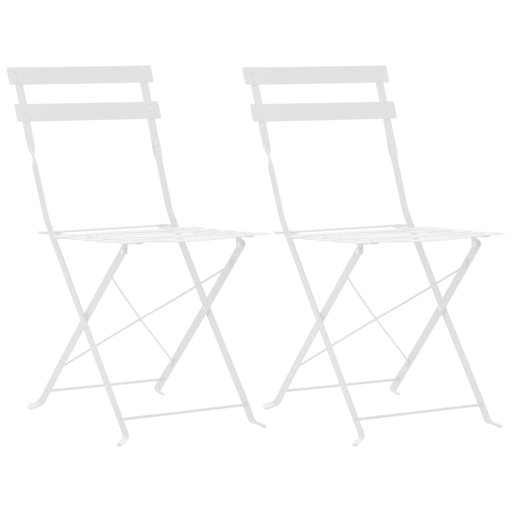3-dijelni bistro set čelični bijeli