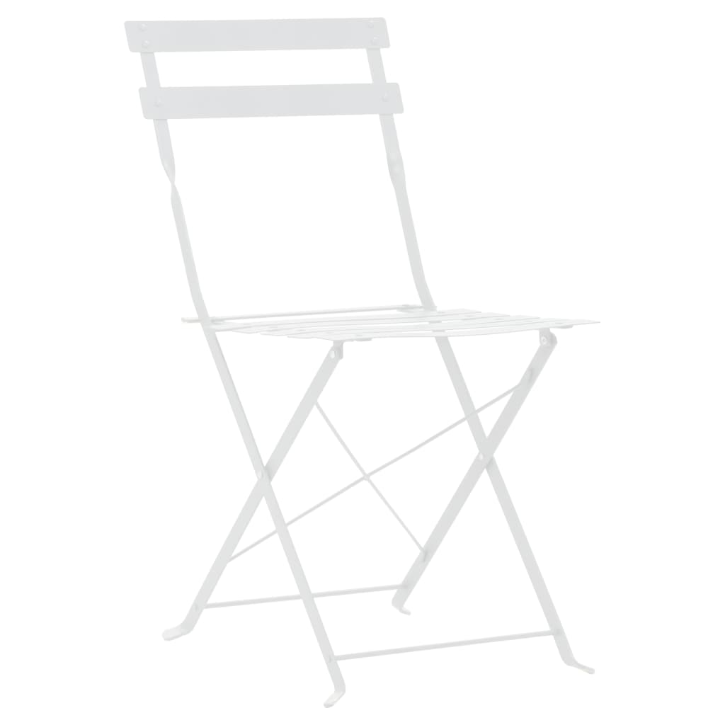 3-dijelni bistro set čelični bijeli