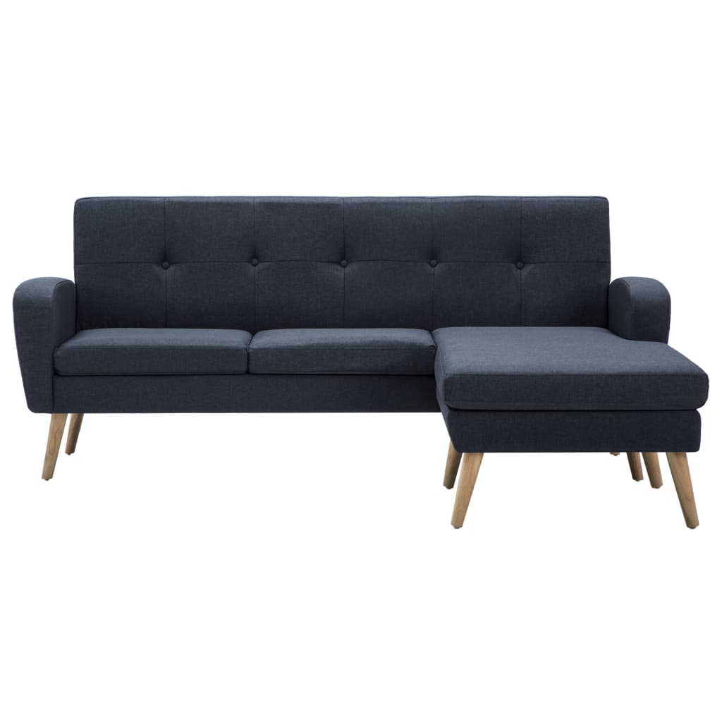 Kutna garnitura s presvlakom od tkanine 186 x 136 x 79 cm tamnosiva