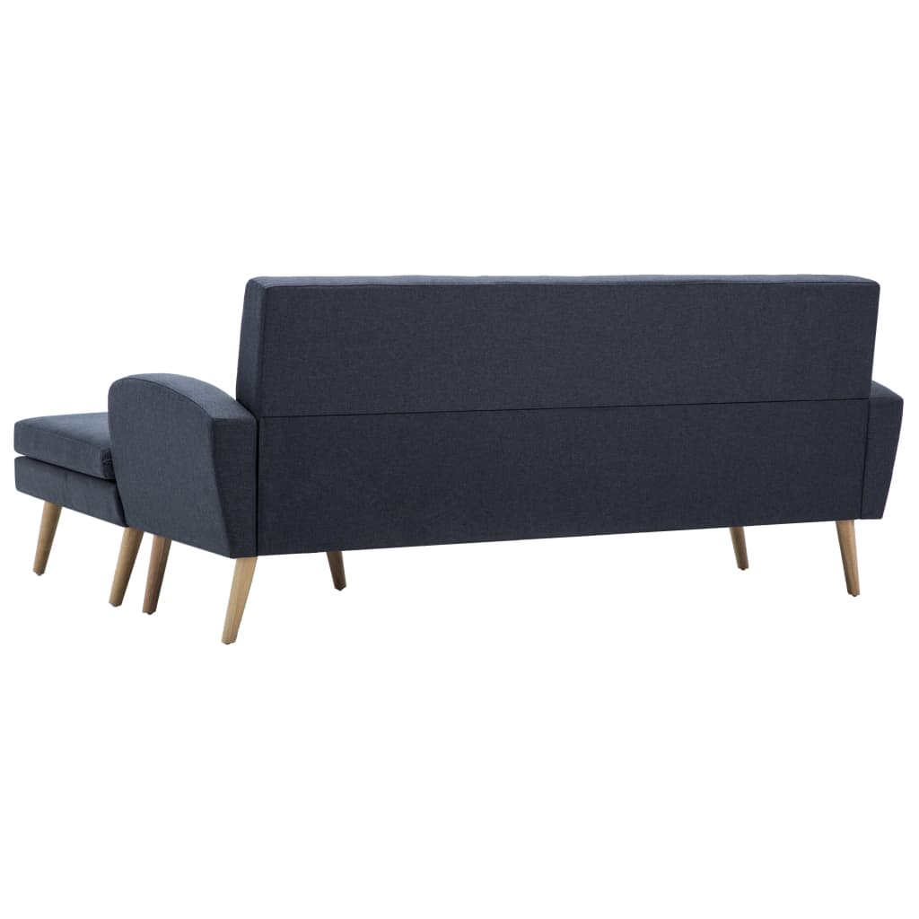 Kutna garnitura s presvlakom od tkanine 186 x 136 x 79 cm tamnosiva
