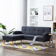 Kutna garnitura s presvlakom od tkanine 186 x 136 x 79 cm tamnosiva