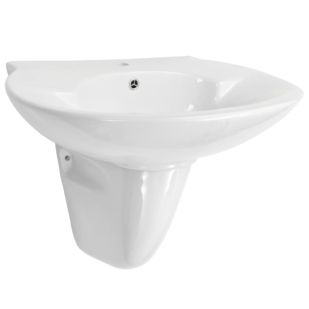 Zidni umivaonik keramički bijeli 690 x 520 x 210 mm