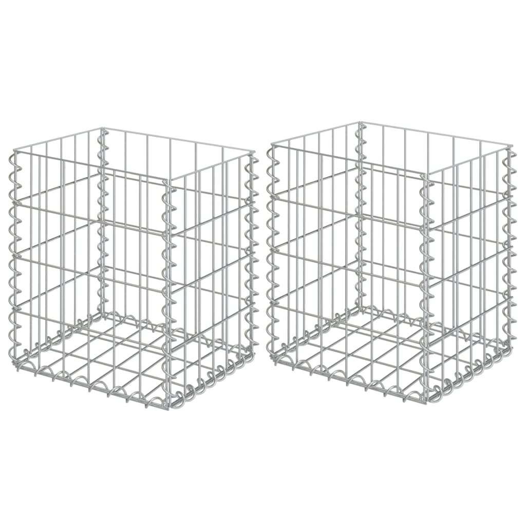 Gabionske košare 2 kom pocinčani čelik 30x30x40 cm