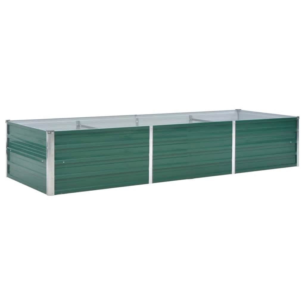 Vrtna sadilica od pocinčanog čelika 240 x 80 x 45 cm zelena