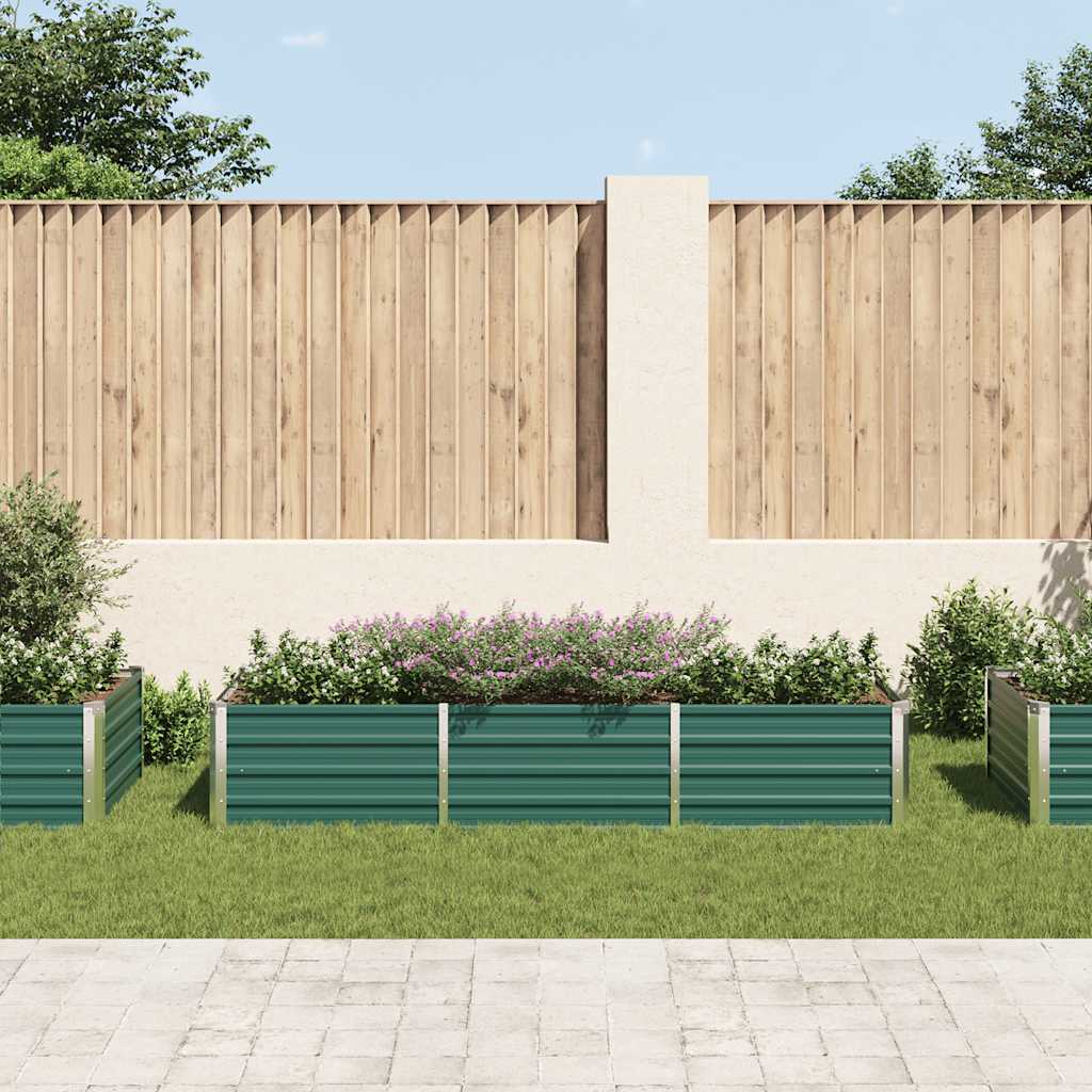 Vrtna sadilica od pocinčanog čelika 240 x 80 x 45 cm zelena