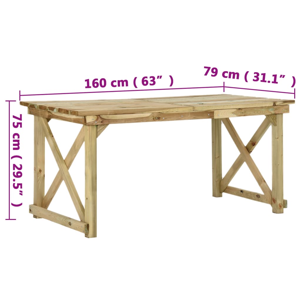 Vrtni stol 160 x 79 x 75 cm drveni