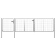 Vrtna vrata Čelik 400x100 cm Srebrna