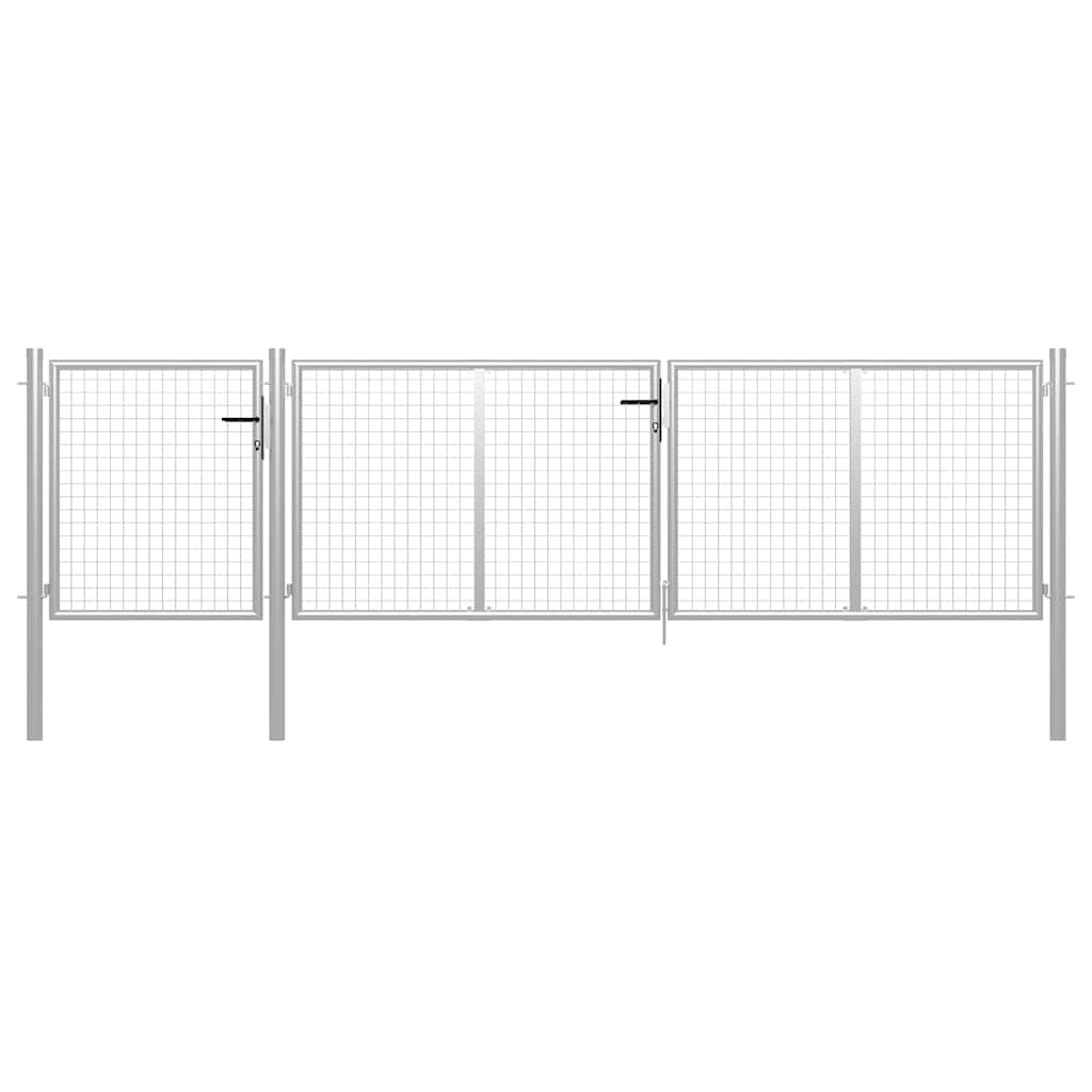Vrtna vrata Čelik 400x100 cm Srebrna