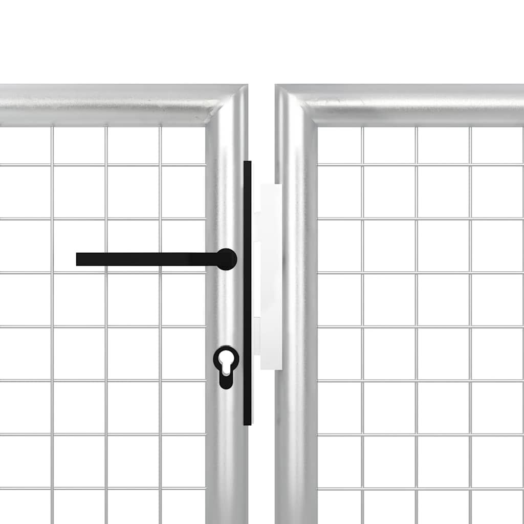 Vrtna vrata Čelik 400x100 cm Srebrna