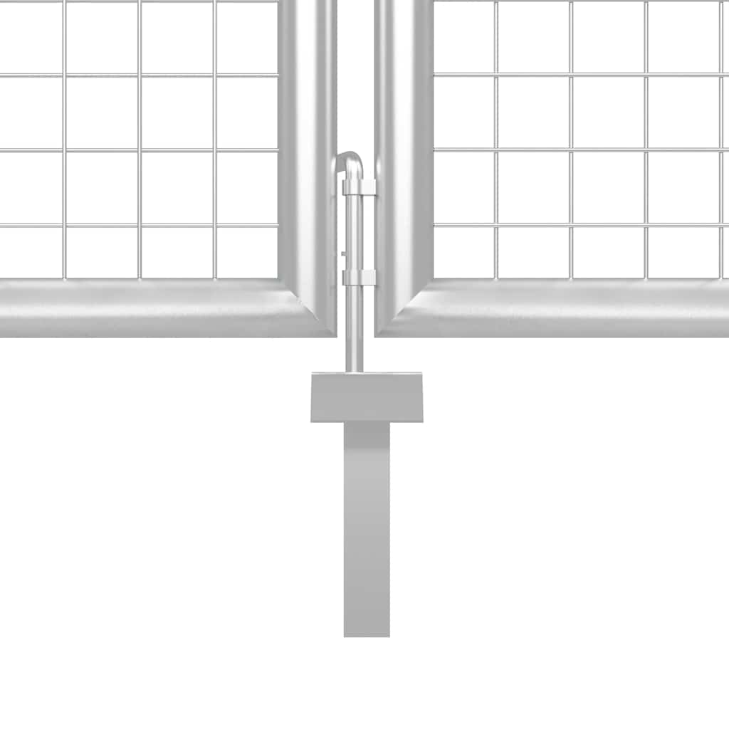 Vrtna vrata Čelik 400x100 cm Srebrna