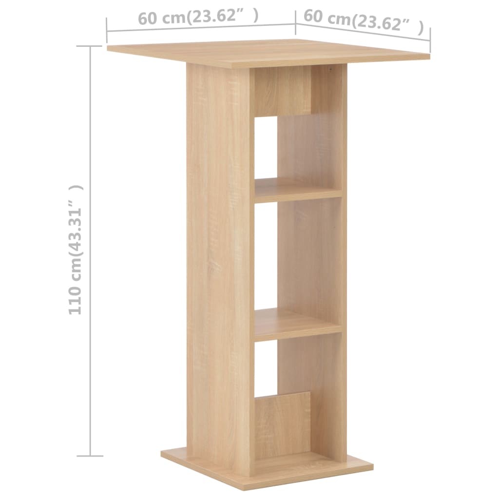 Barski stol boja hrasta 60 x 60 x 110 cm