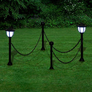 Lanac ograda sa 2 LED solarne lampe i 2 stupa