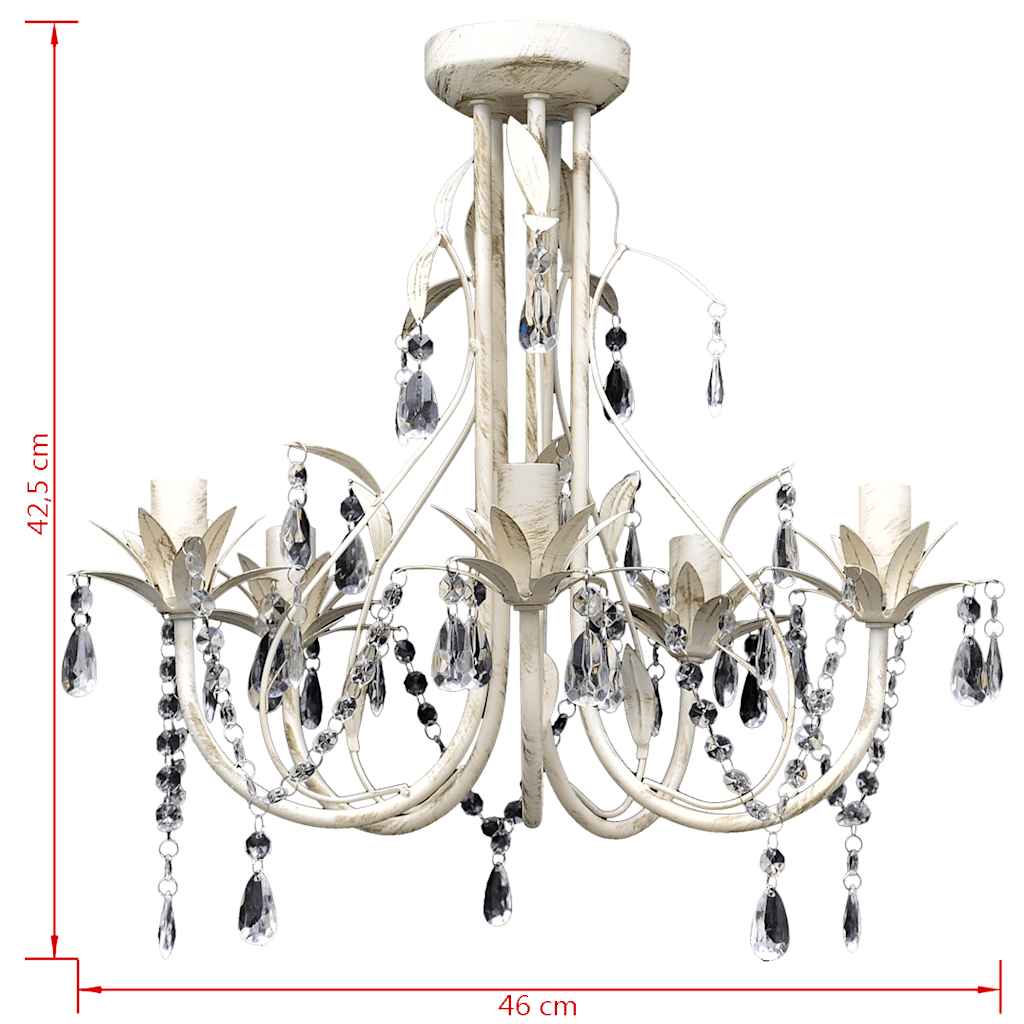 Elegantan luster s kristalima i 5 žarulje