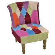 Francuska fotelja od tkanine s patchwork dizajnom