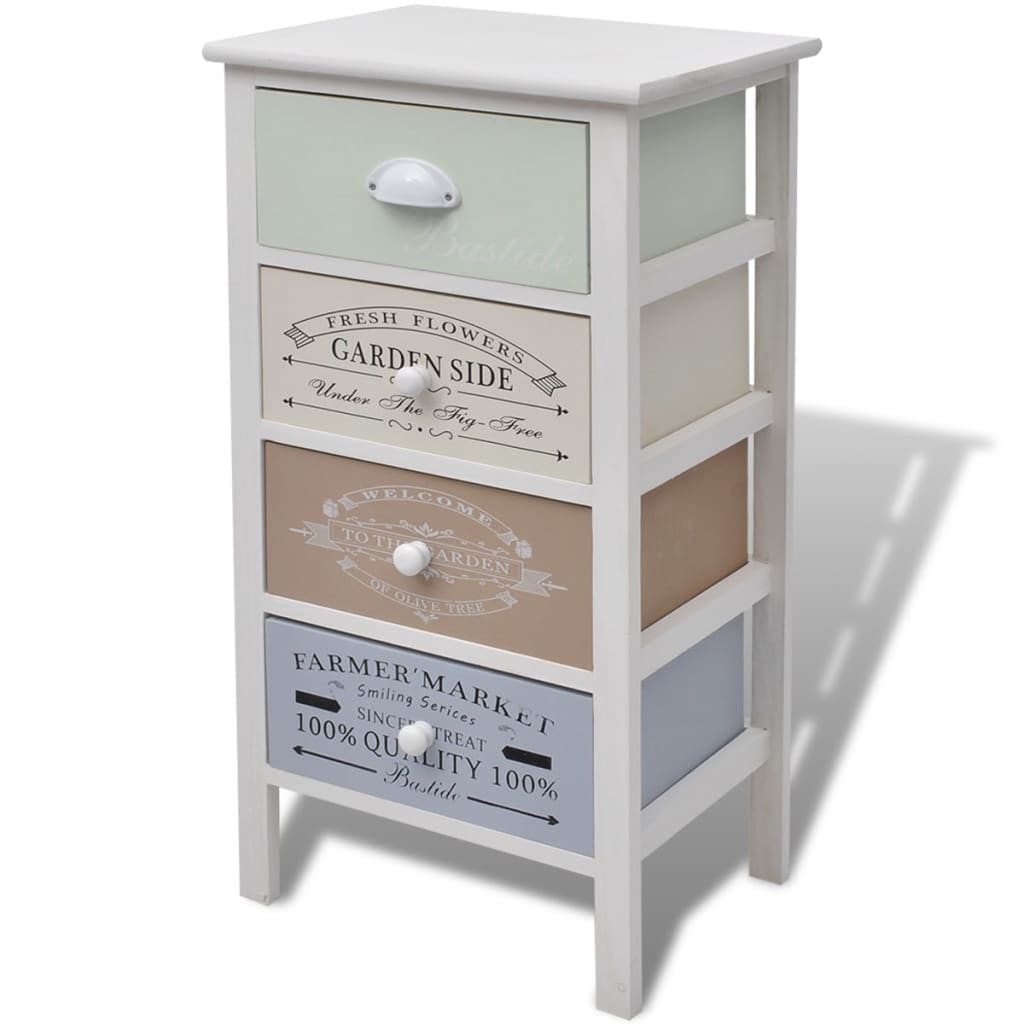 Francuski ormarić za pohranu s 4 ladice drveni