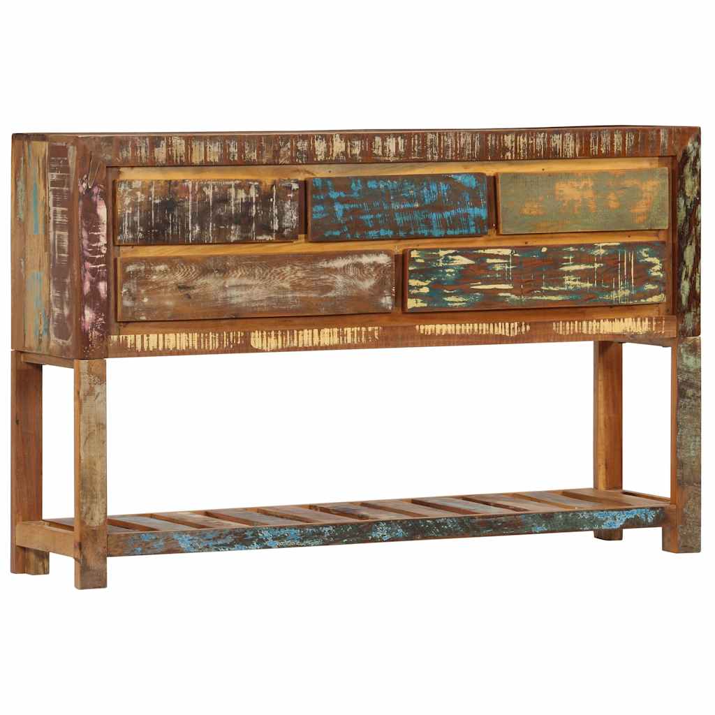 Komoda od masivnog obnovljenog drva 120 x 30 x 75 cm Šarena