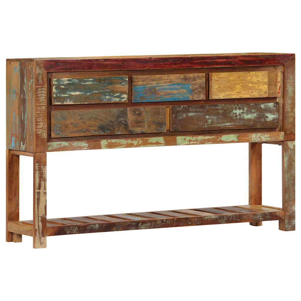 Komoda od masivnog obnovljenog drva 120 x 30 x 75 cm Šarena