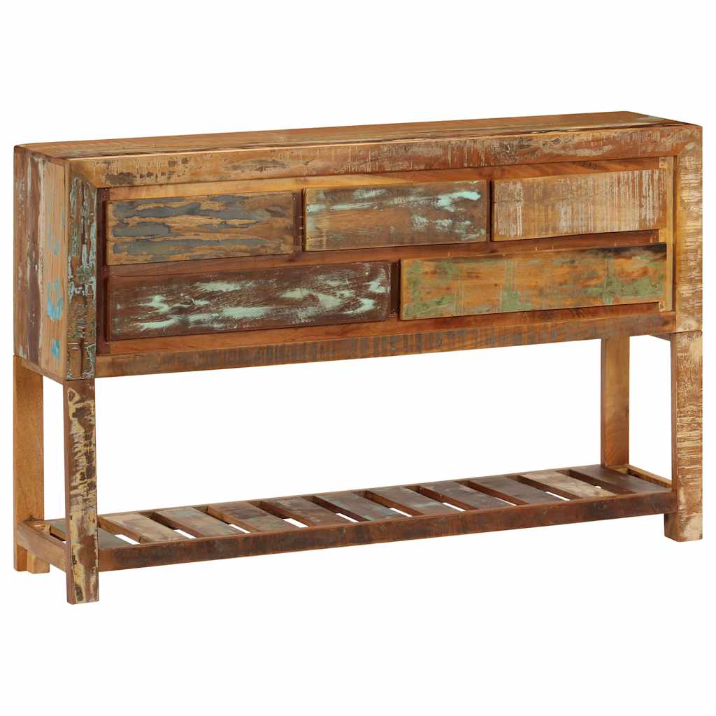 Komoda od masivnog obnovljenog drva 120 x 30 x 75 cm Šarena