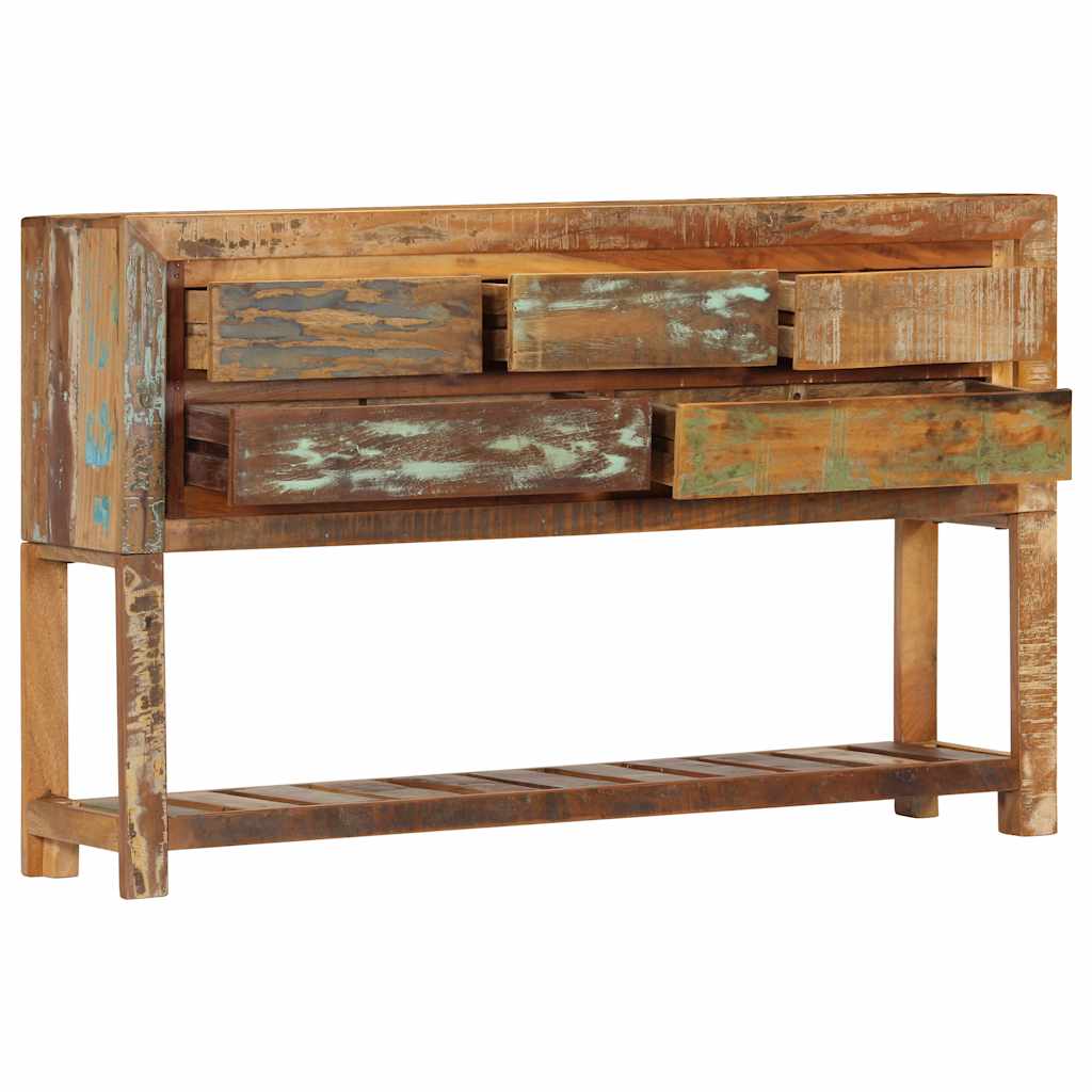 Komoda od masivnog obnovljenog drva 120 x 30 x 75 cm Šarena
