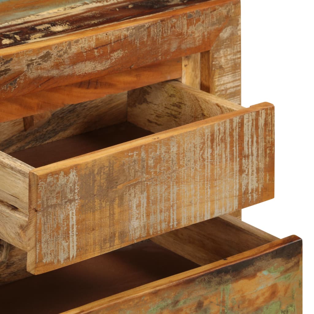 Komoda od masivnog obnovljenog drva 120 x 30 x 75 cm Šarena