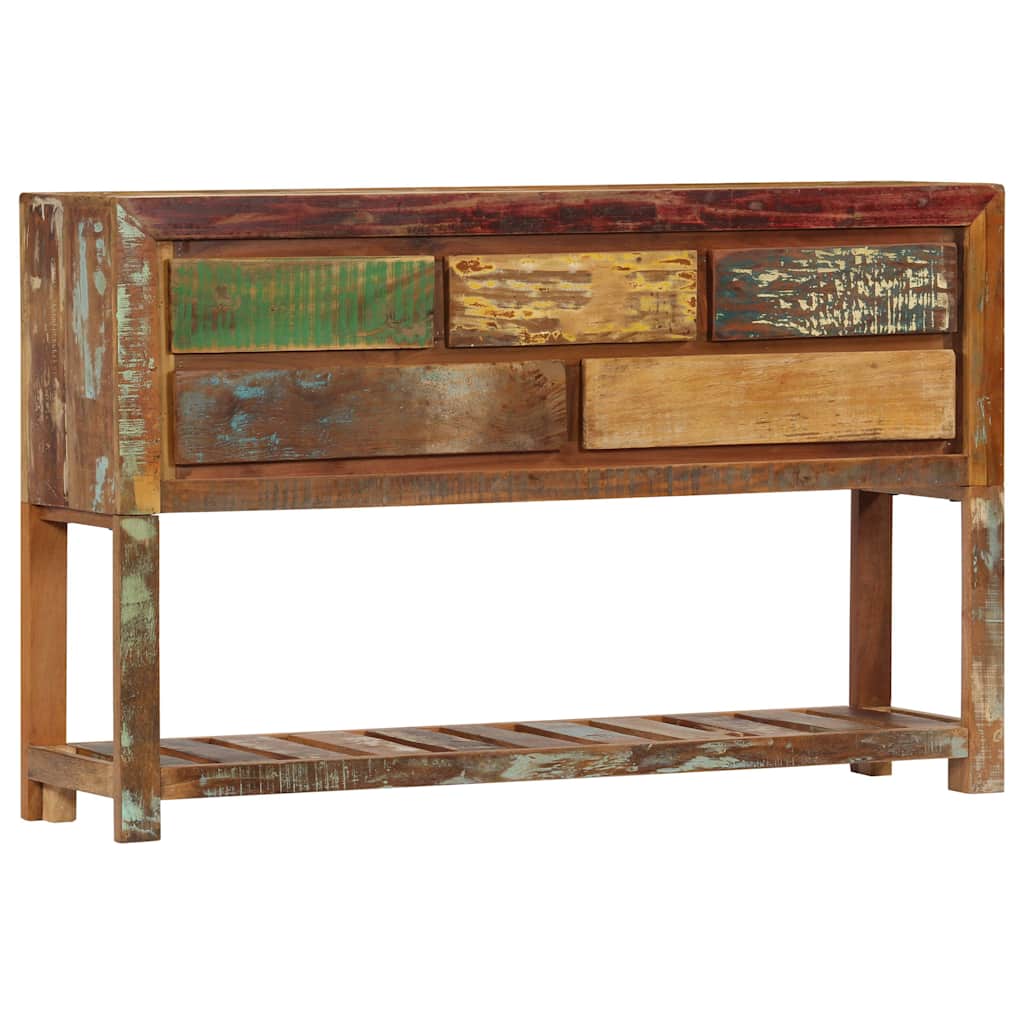 Komoda od masivnog obnovljenog drva 120 x 30 x 75 cm Šarena