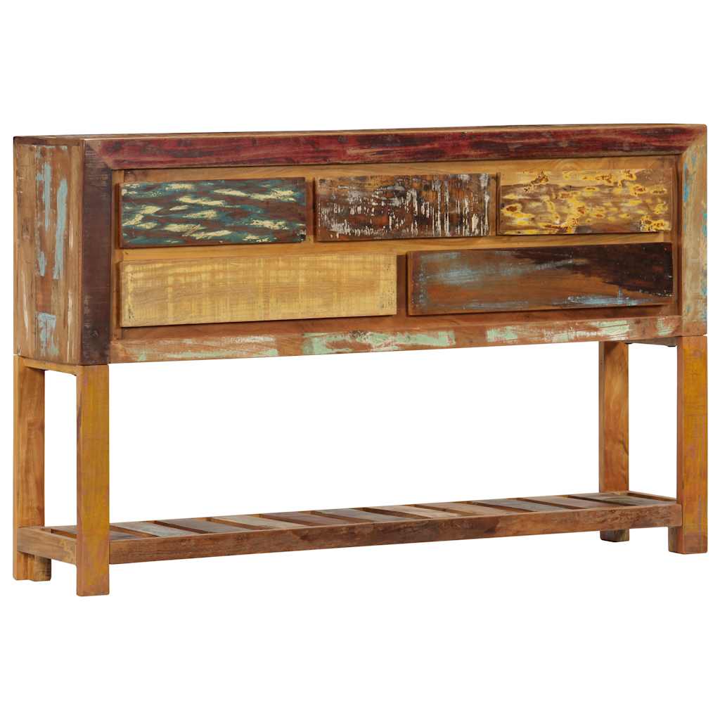 Komoda od masivnog obnovljenog drva 120 x 30 x 75 cm Šarena