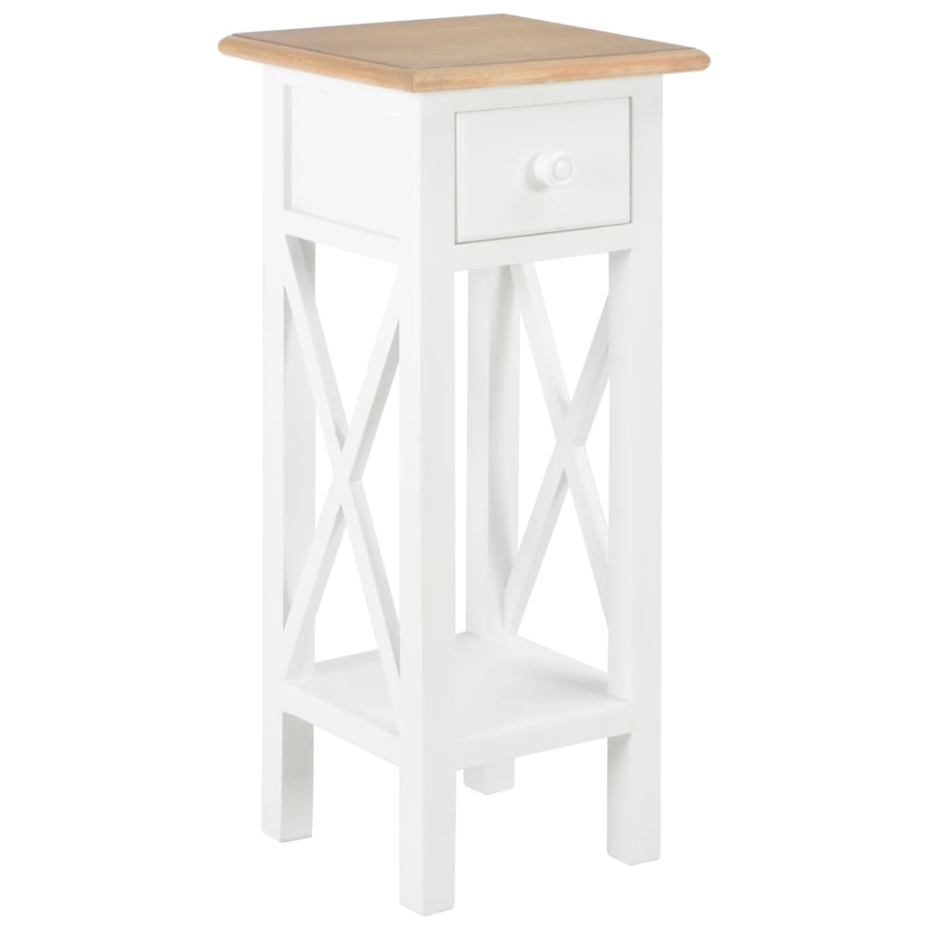 280057  Side Table White 27x27x65,5 cm Wood