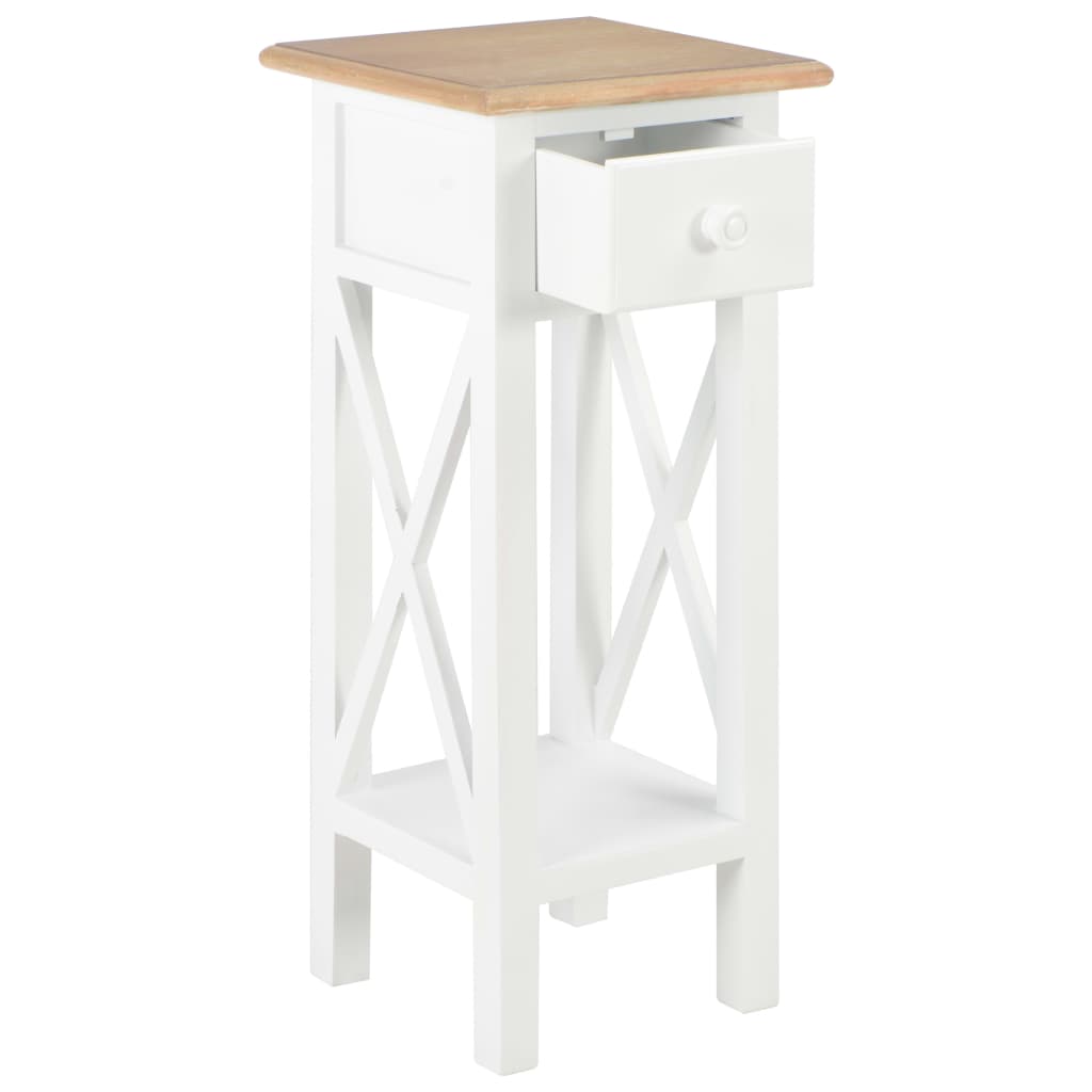 280057  Side Table White 27x27x65,5 cm Wood