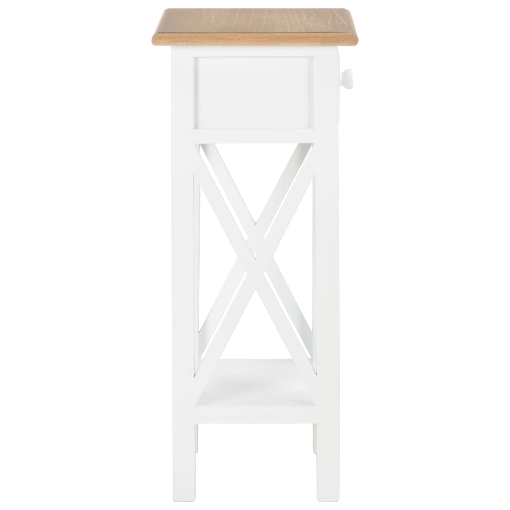 280057  Side Table White 27x27x65,5 cm Wood