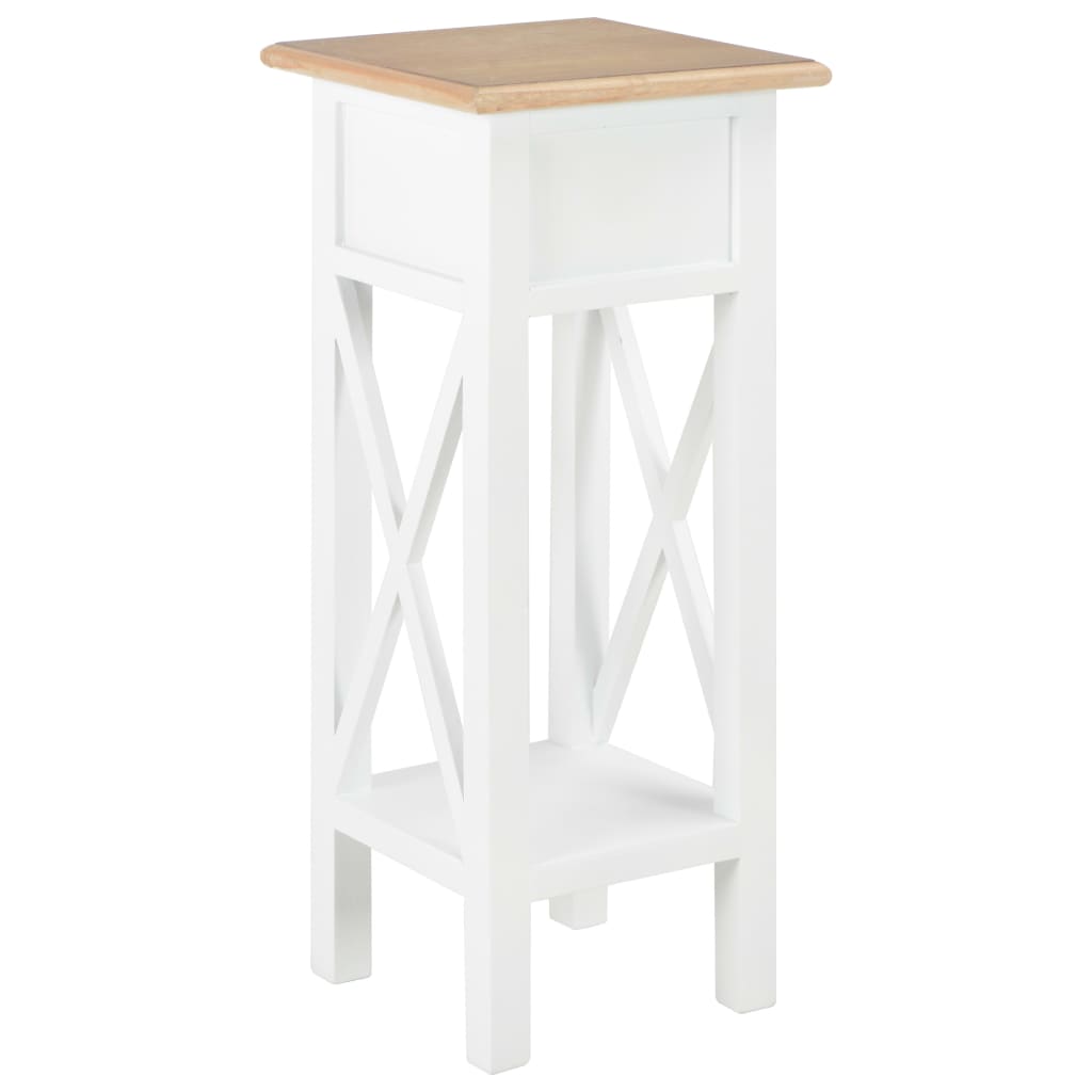 280057  Side Table White 27x27x65,5 cm Wood
