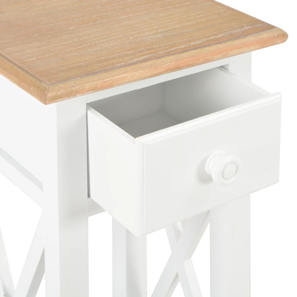 280057  Side Table White 27x27x65,5 cm Wood