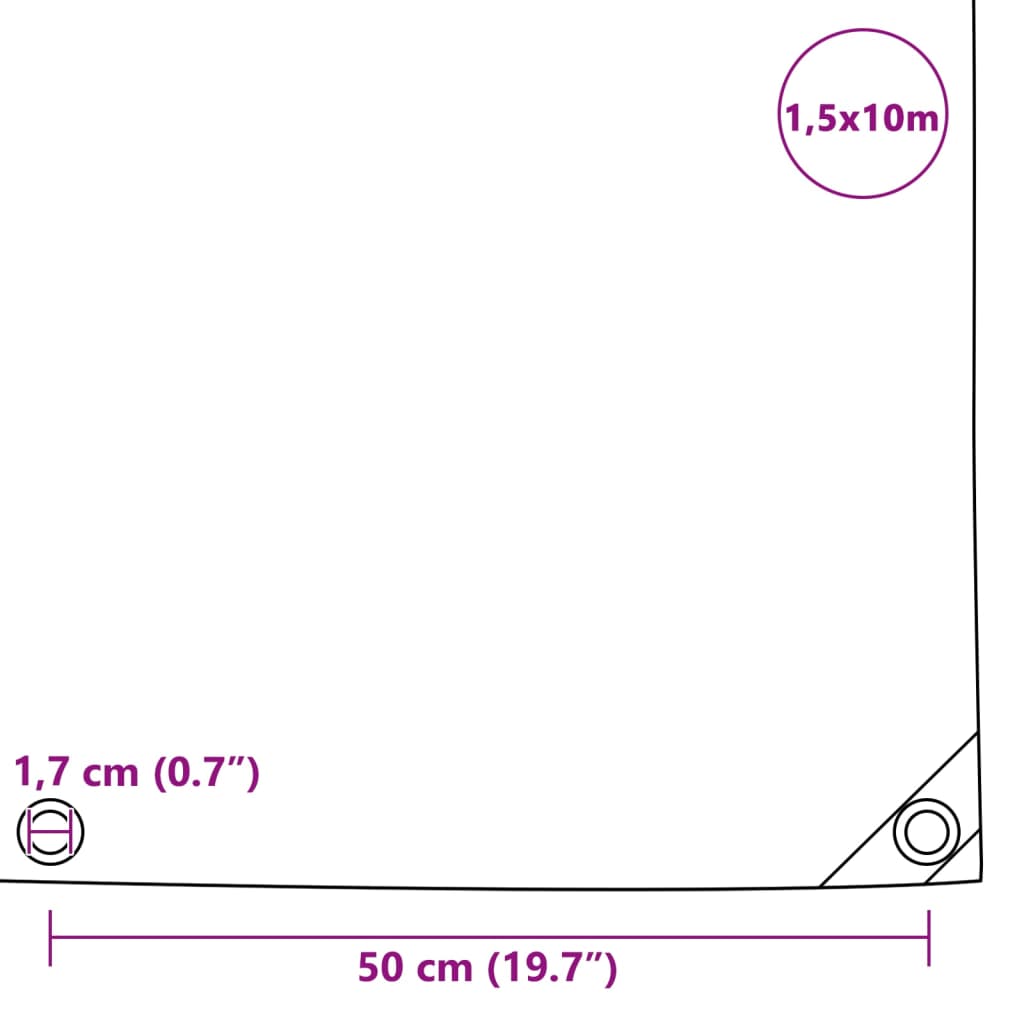 Cerada 650 g/m² 1,5 x 10 m plava