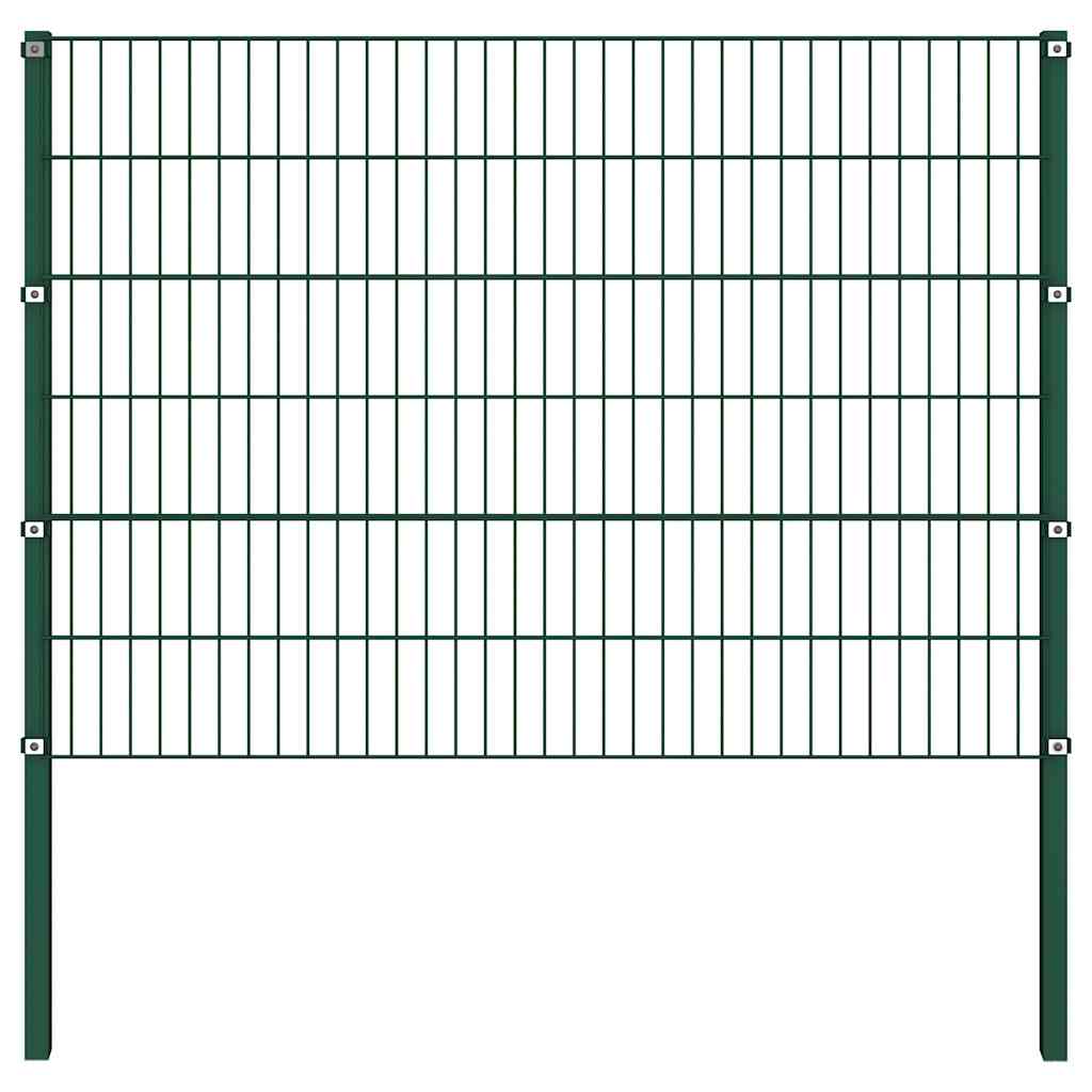 Ogradni panel sa stupovima od željeza 176,5 x 120 cm zelene boje