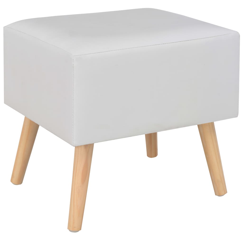 Noćni ormarići 2 kom bijeli 40 x 35 x 40 cm od umjetne kože