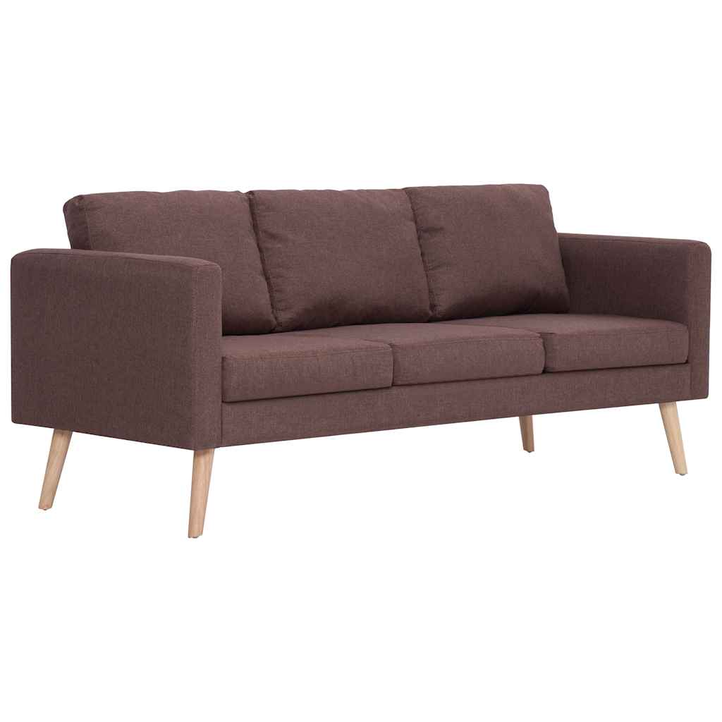2-dijelni set sofa od tkanine smeđi
