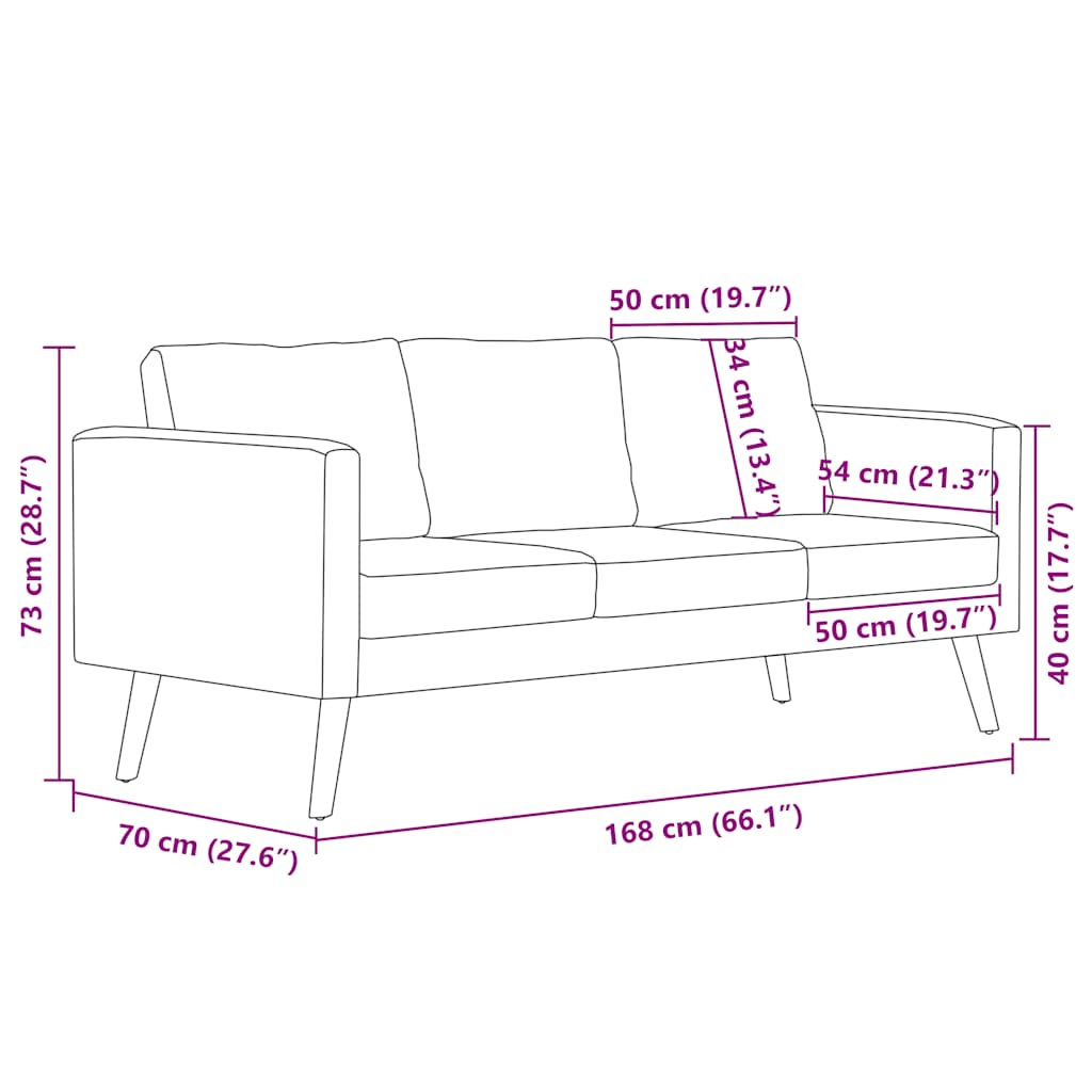 2-dijelni set sofa od tkanine smeđi