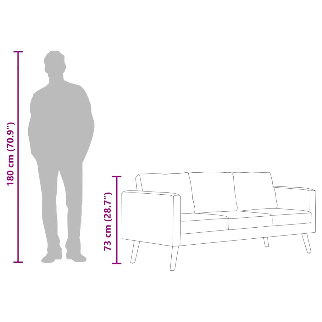 2-dijelni set sofa od tkanine smeđi