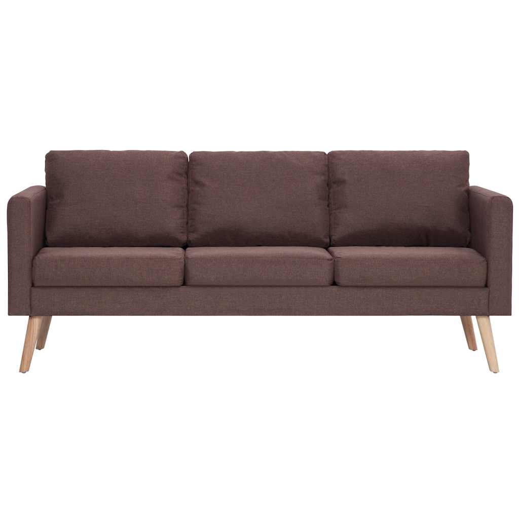 2-dijelni set sofa od tkanine smeđi