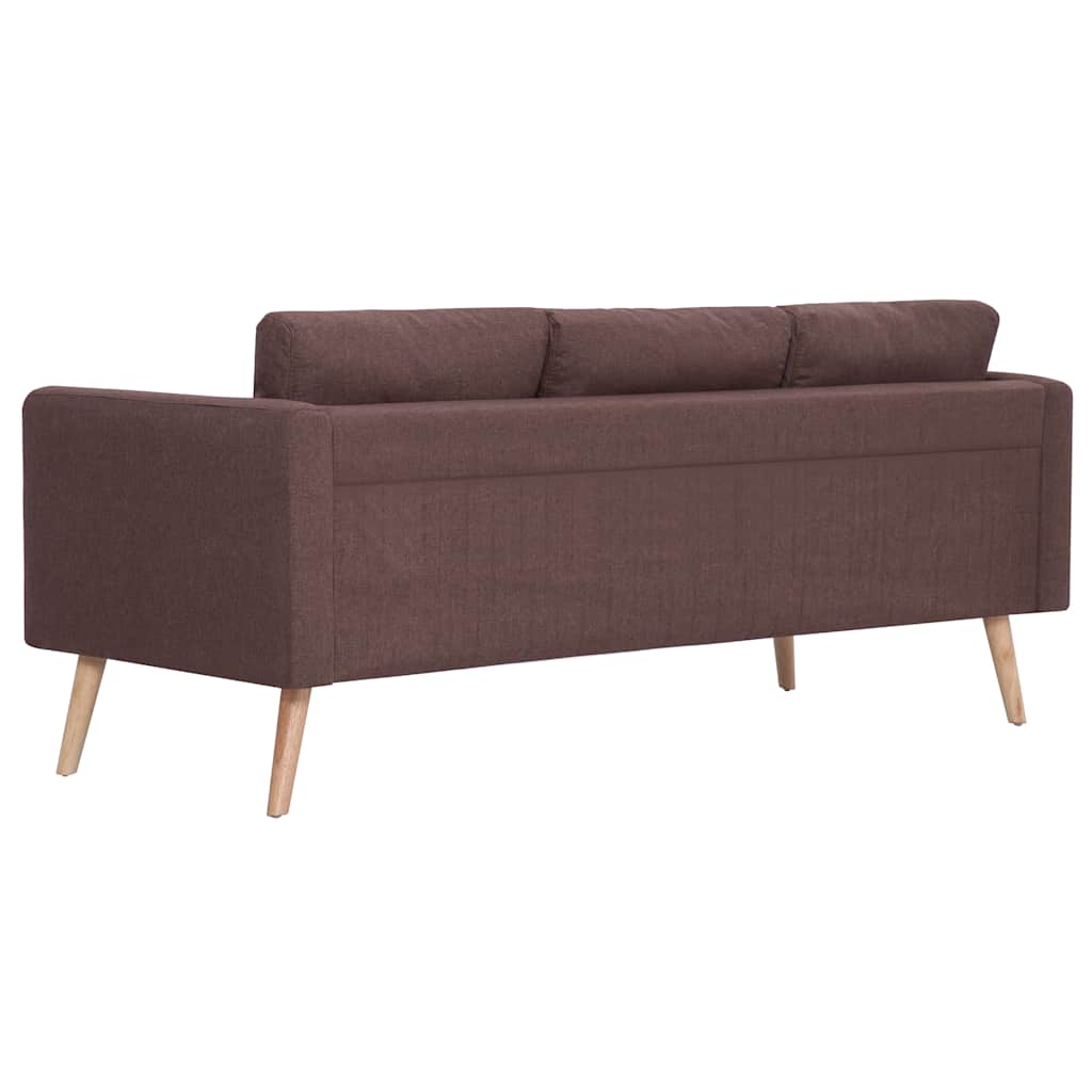2-dijelni set sofa od tkanine smeđi