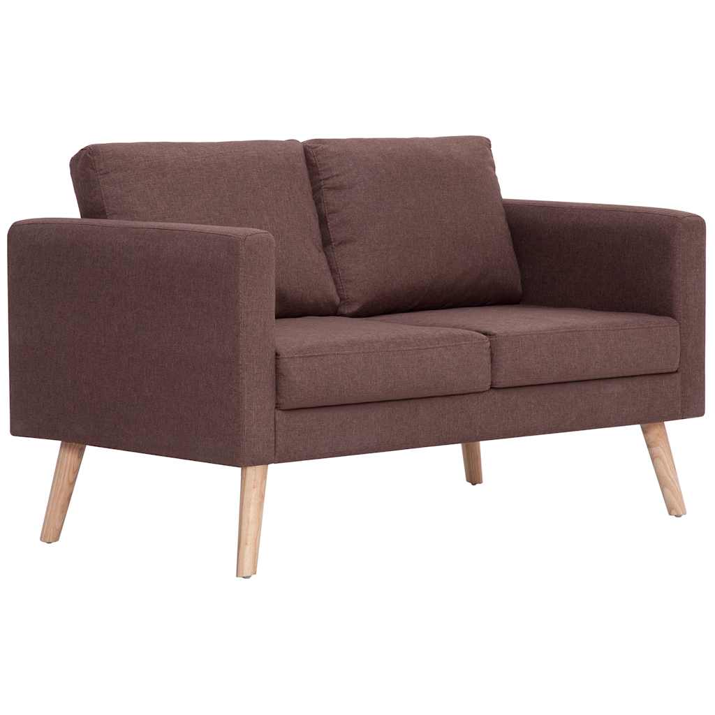 2-dijelni set sofa od tkanine smeđi