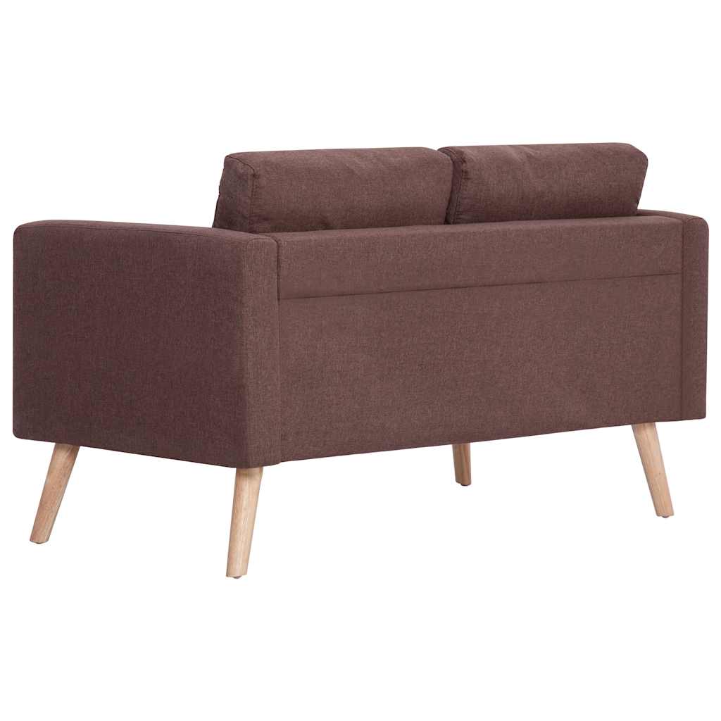 2-dijelni set sofa od tkanine smeđi