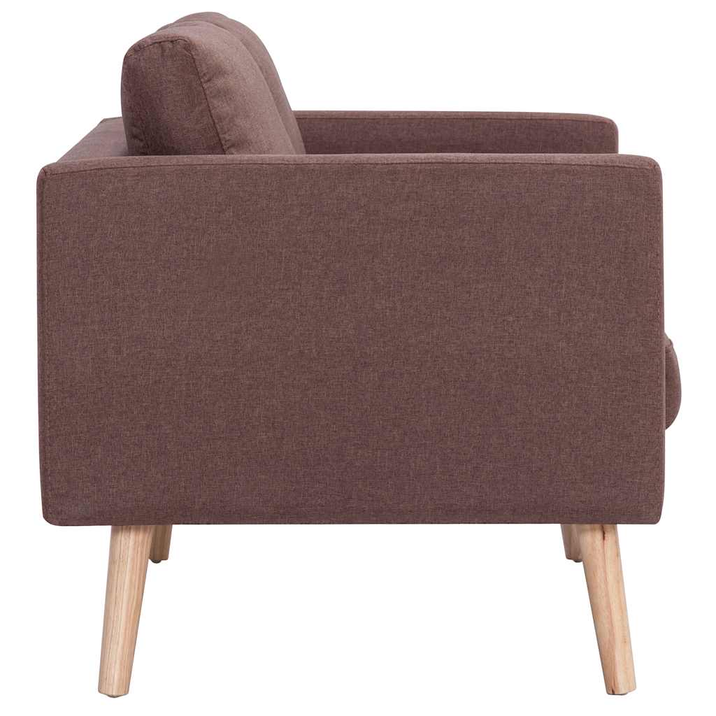2-dijelni set sofa od tkanine smeđi