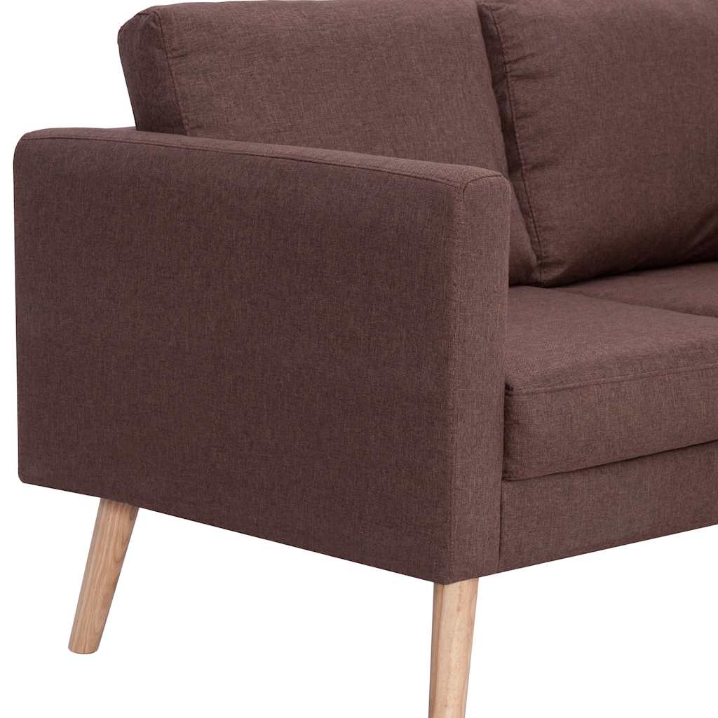 2-dijelni set sofa od tkanine smeđi