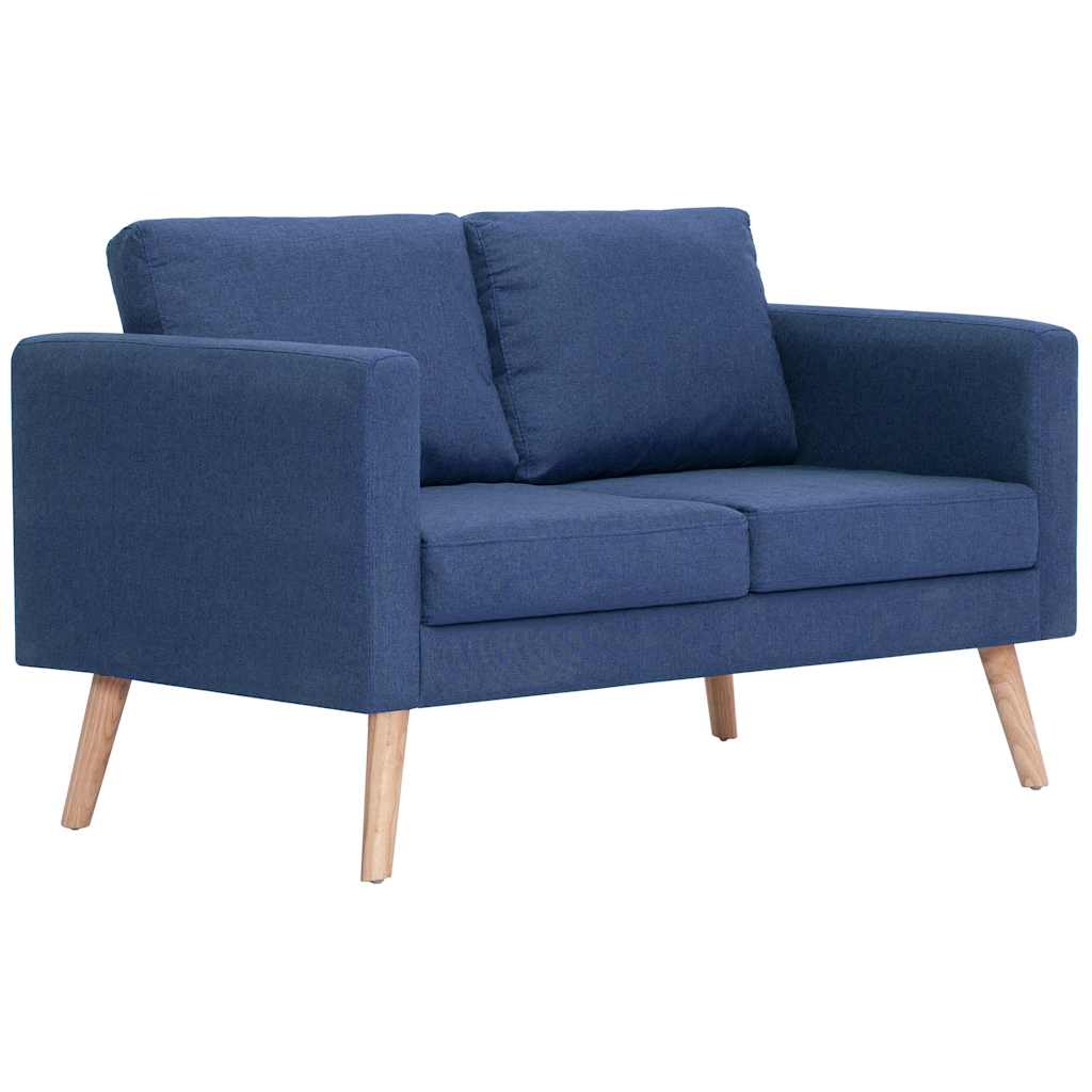 2-dijelni set sofa od tkanine plavi