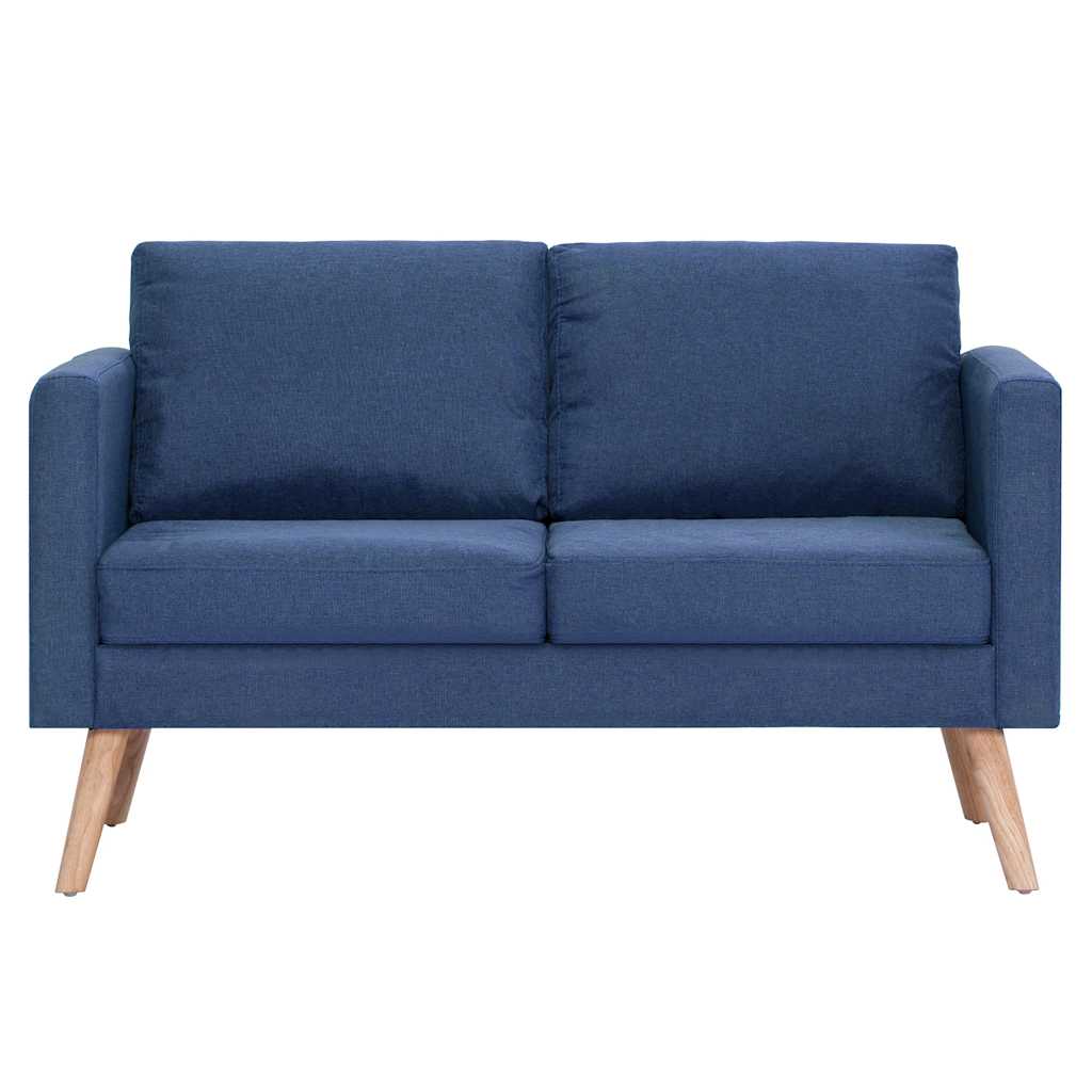 2-dijelni set sofa od tkanine plavi