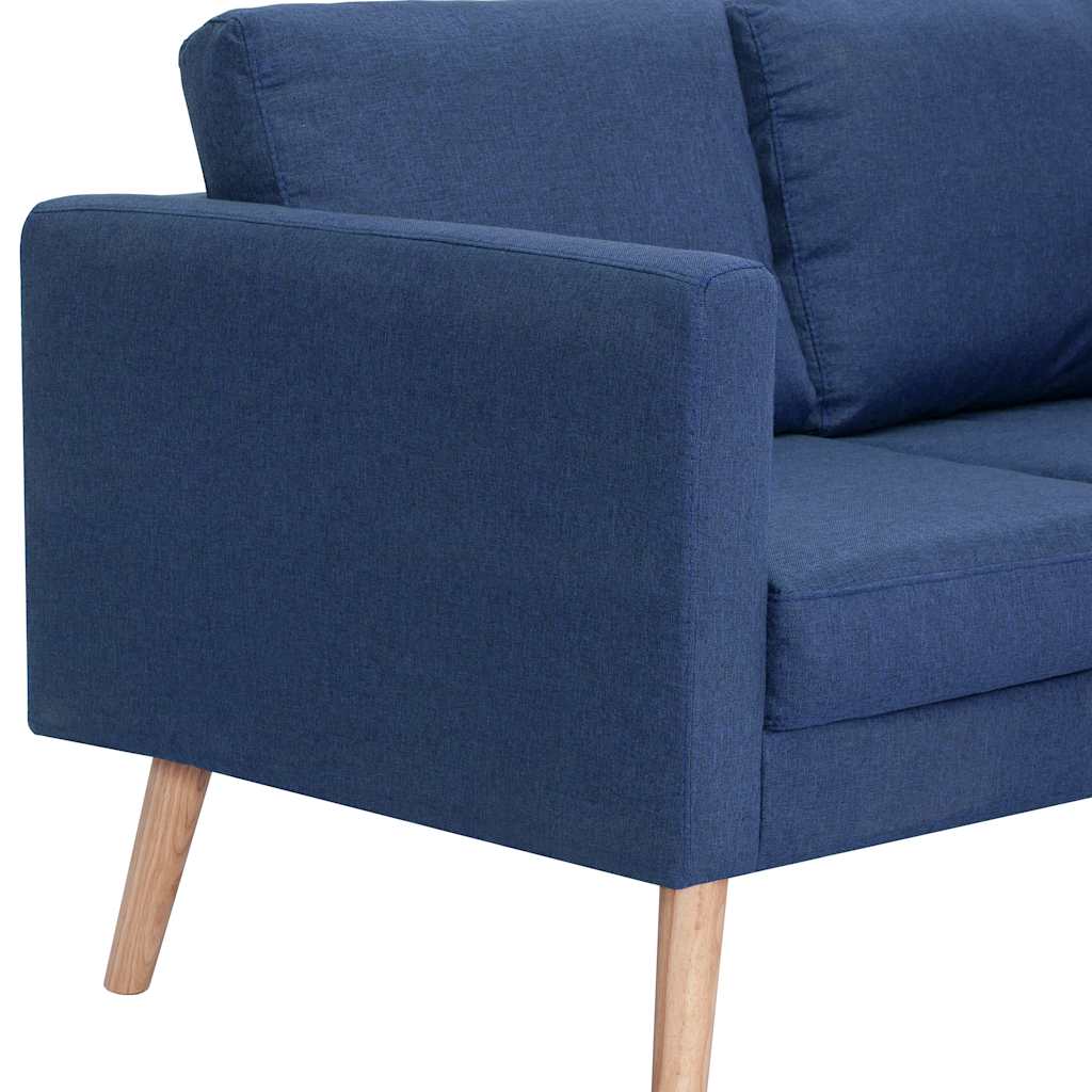 2-dijelni set sofa od tkanine plavi