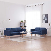2-dijelni set sofa od tkanine plavi