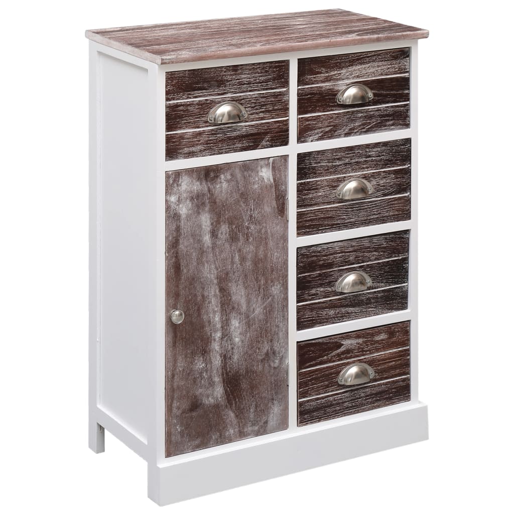 Komoda s 10 ladica smeđa 113 x 30 x 79 cm drvena