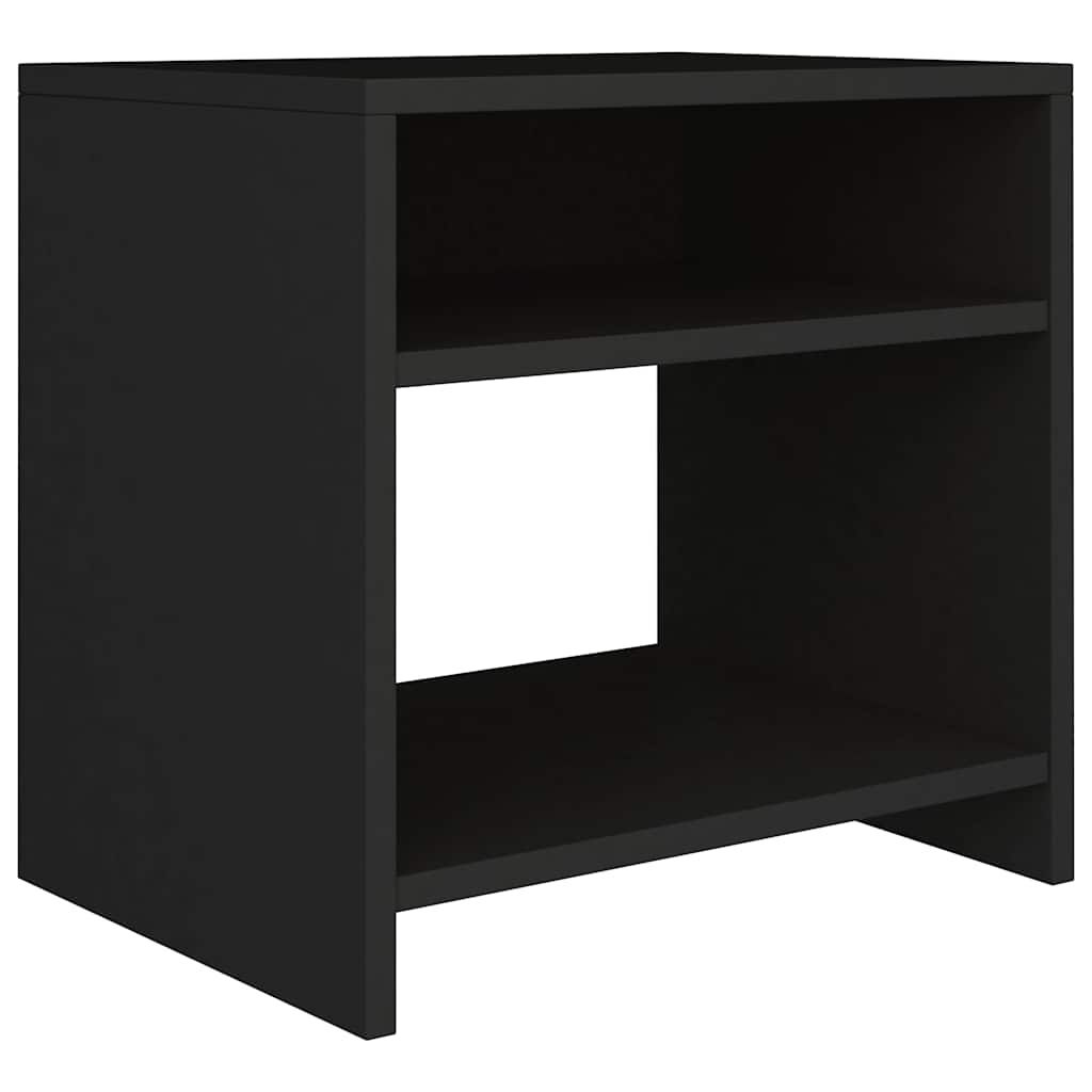 Noćni ormarić crni 40 x 30 x 40 cm od konstruiranog drva Crna