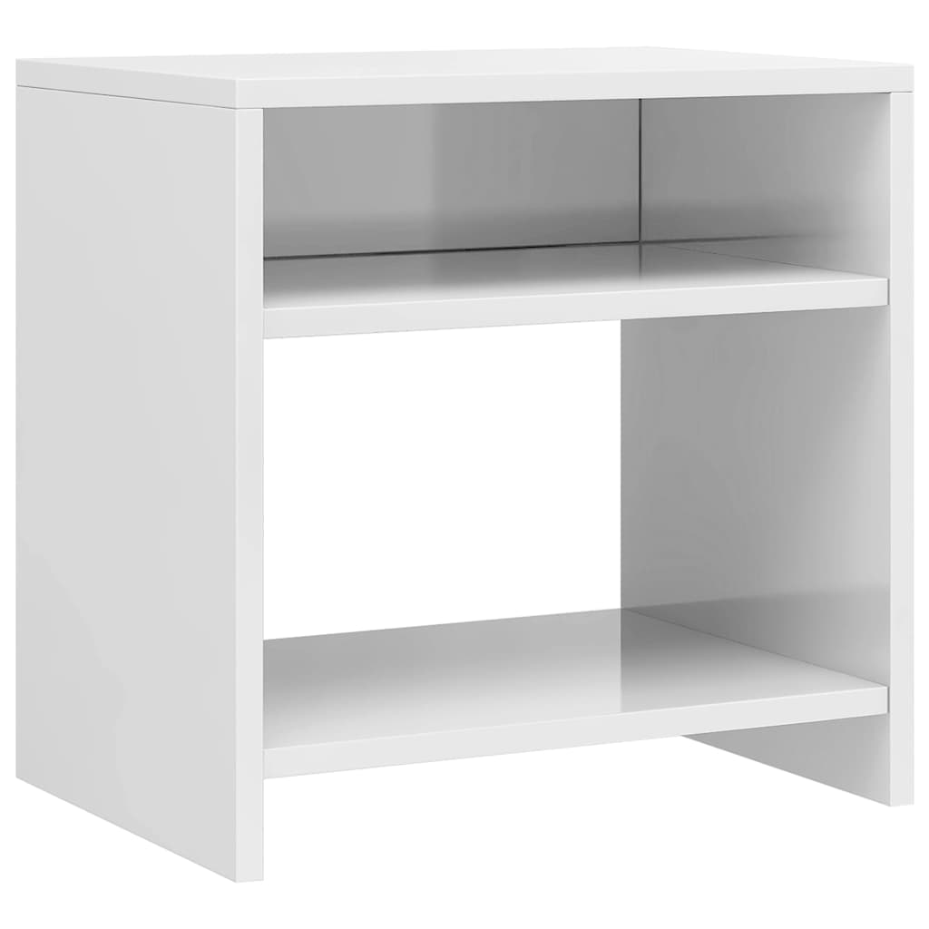 Noćni ormarić 2 kom sjajni bijeli 40x30x40 cm konstruirano drvo Bijela